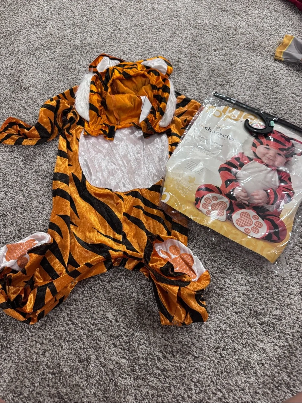 Baby 12-18m Orange Tiger Costume with Hood